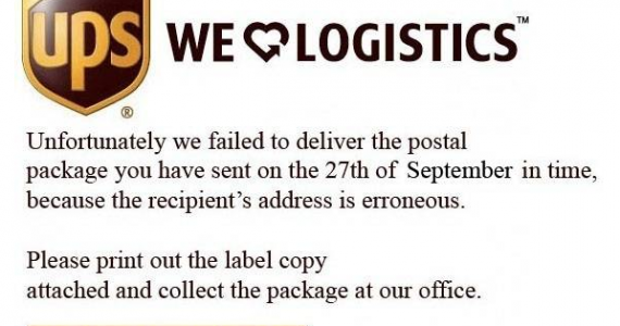 Fraude UPS - Delivery problem # Error ID9287
