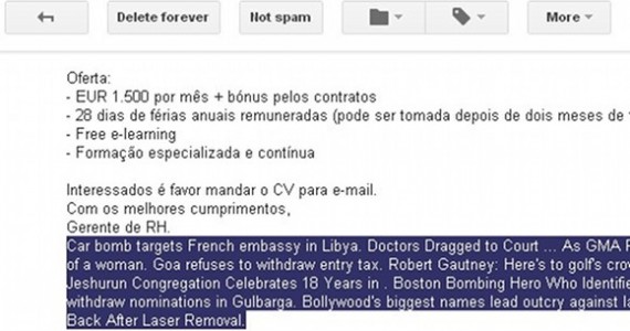 Um novo esquema fraudulento de oferta de emprego