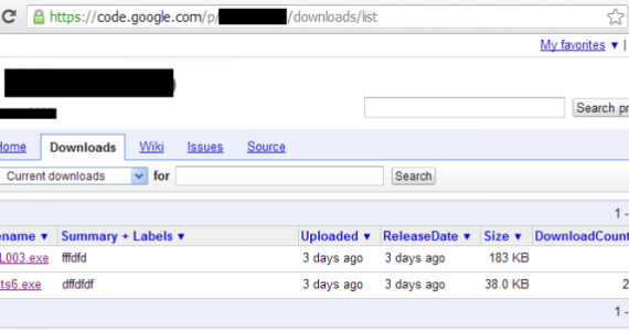 Google Code aloja malware - Foto cortesia da BlueCoat