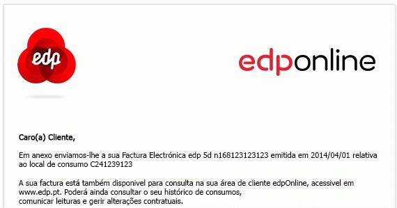 EDP - Factura Disponivel