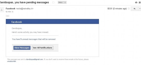 Falsa notificação do Facebook leva a malware